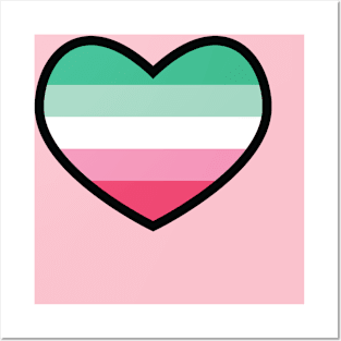 Abrosexual Flag Heart Posters and Art